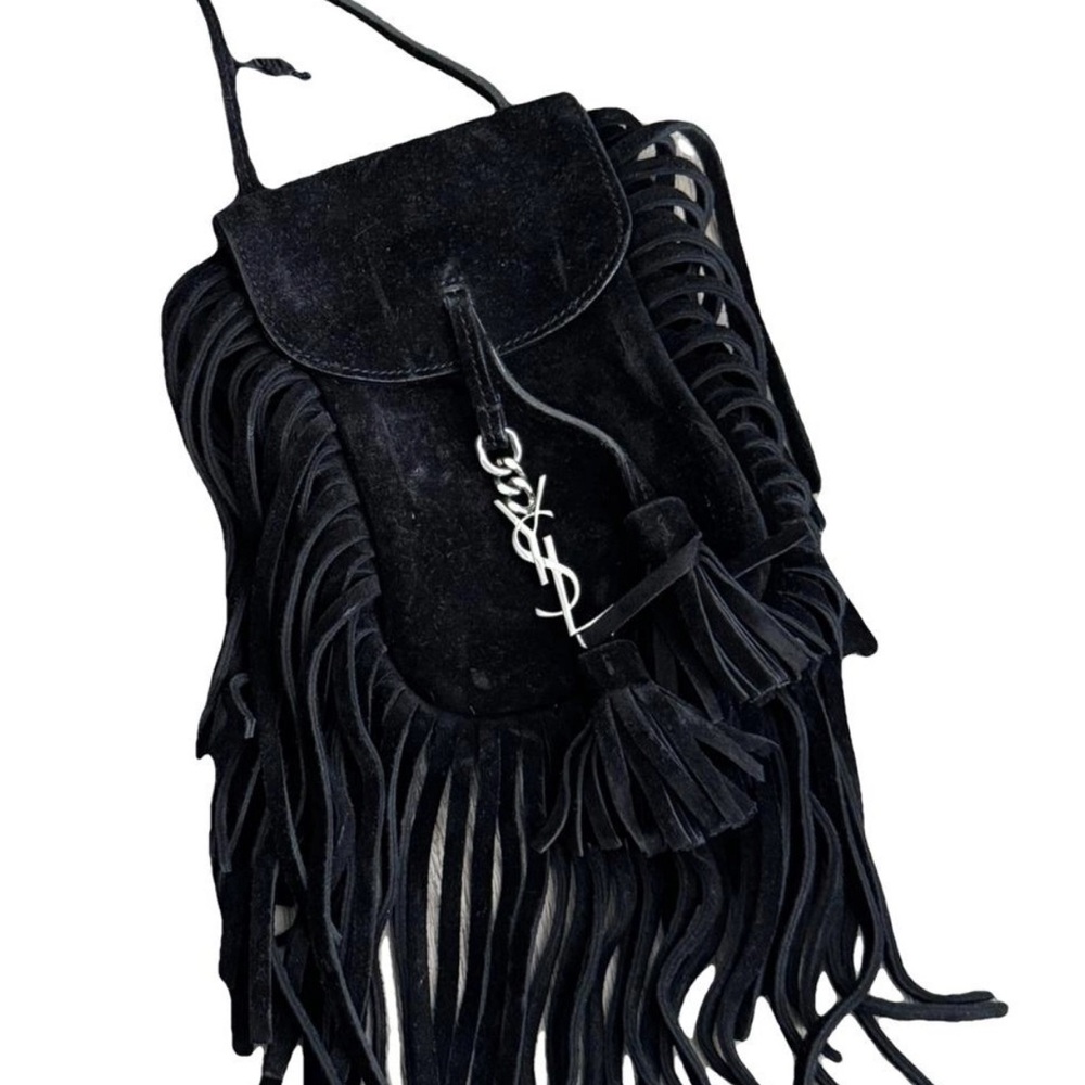 Yves Saint Laurent Black Fringe Mini Bag